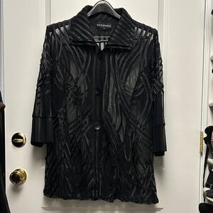 Talk of the Walk Black Textured Women's Blazer